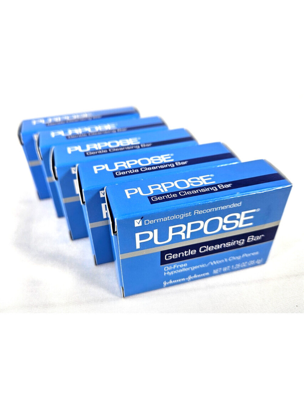 Vintage Johnson & Johnson PURPOSE Gentle Cleansing Bar 1.25 oz. Bar (5 Pack)